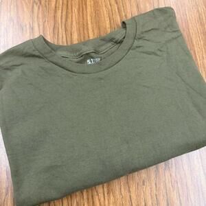 5.11 FIVE ELEVEN MEN'S GREEN COTTON BLEND TEE SHIRT 2xl